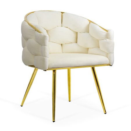 Scaune de dining - Scaun dining Amira, crem, catifea