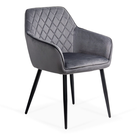 Scaune de dining - Scaun dining Aria, gri, catifea