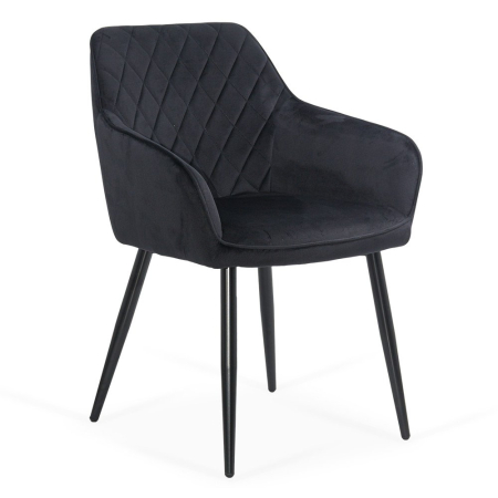Scaune de dining - Scaun dining Aria, negru, catifea