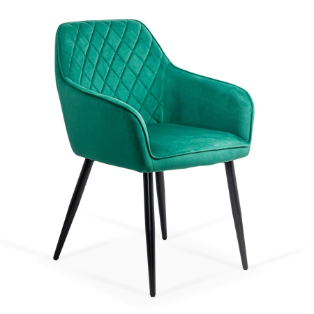 Scaune de bucatarie - Scaun dining Aria, verde, catifea