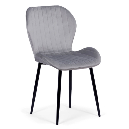 Scaune de bucatarie - Scaun dining Astra, gri, catifea