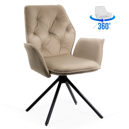 Scaune de dining - Scaun dining Aura, bej, catifea