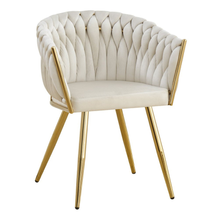 Scaune de dining - Scaun dining Bianca, crem, catifea