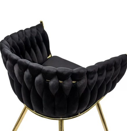 Scaun dining Bianca, negru, catifea [3]