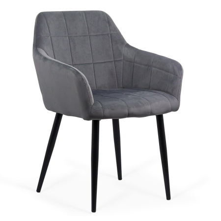Scaune de dining - Scaun dining Camelia, gri, catifea