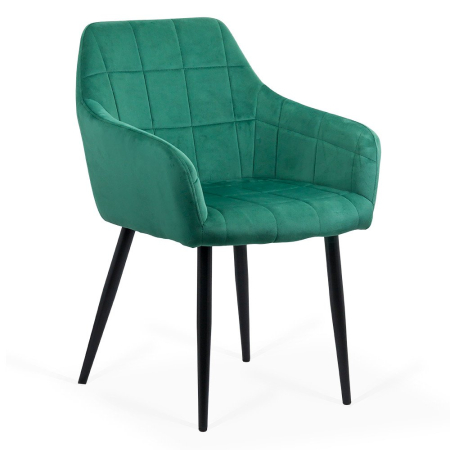 Scaune de dining - Scaun dining Camelia, verde, catifea