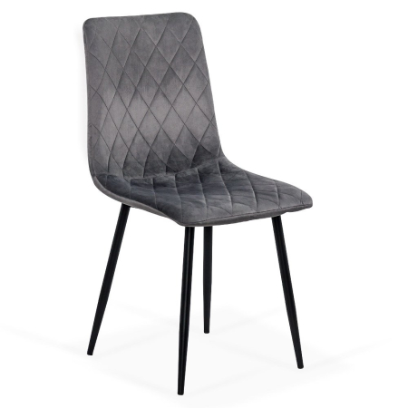 Scaune de dining - Scaun dining Clara, gri, catifea
