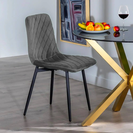 Scaun dining Clara, gri, catifea [1]