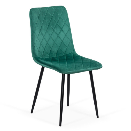 Scaune de dining - Scaun dining Clara, verde, catifea