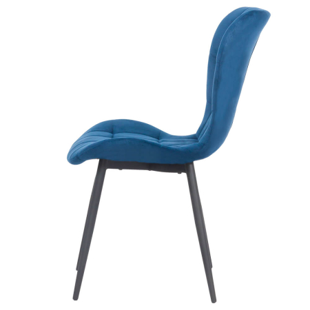 Scaun dining Dalia, albastru, catifea [2]