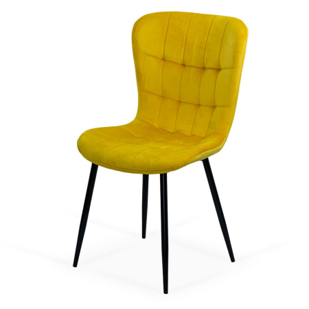 Scaun dining Dalia, galben, catifea [2]