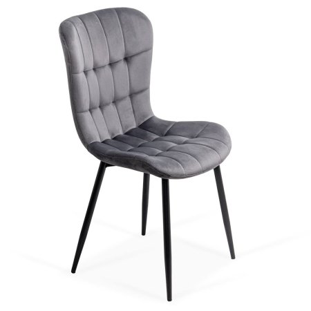 Scaune de bucatarie - Scaun dining Dalia, gri, catifea