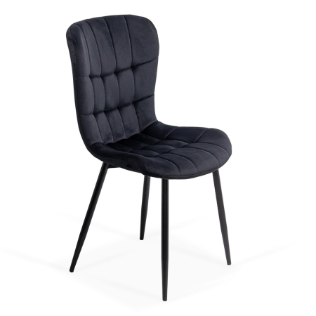 Scaune de bucatarie - Scaun dining Dalia, negru, catifea