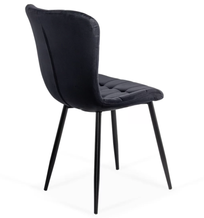 Scaun dining Dalia, negru, catifea [4]