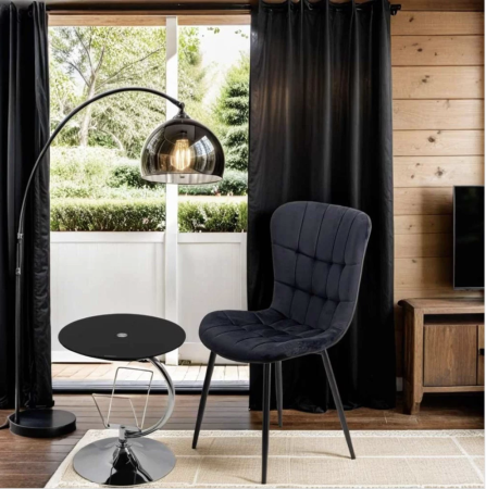 Scaun dining Dalia, negru, catifea [6]