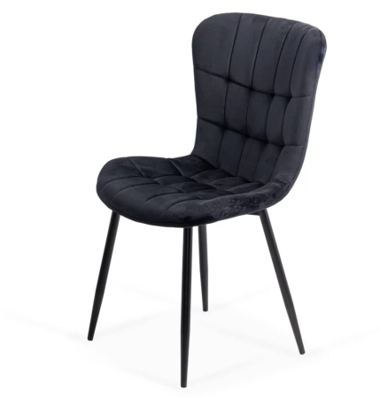 Scaun dining Dalia, negru, catifea [2]