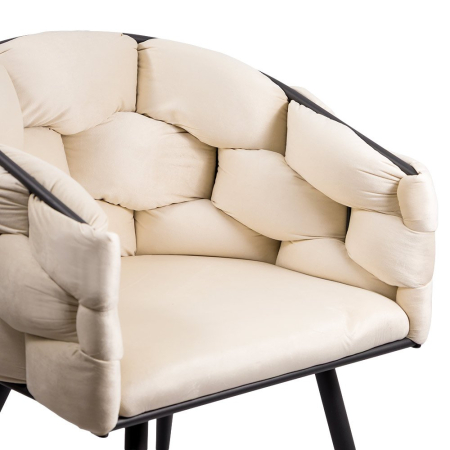 Scaun dining Daphne, crem, catifea [1]