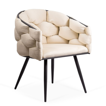 Scaune de dining - Scaun dining Daphne, crem, catifea