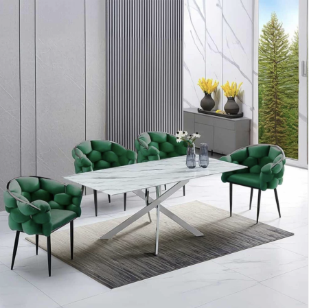 Scaun dining Daphne, verde, catifea [7]