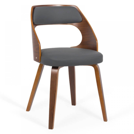 Scaune de dining - Scaun dining Dora, gri, piele ecologica