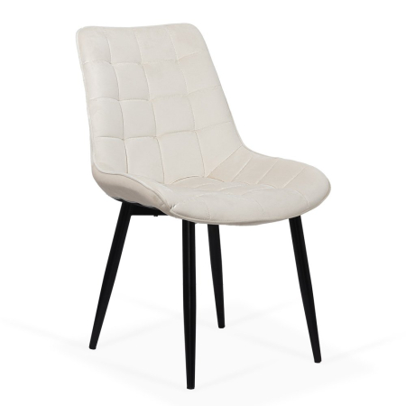 Scaune de dining - Scaun dining Elena, crem, catifea