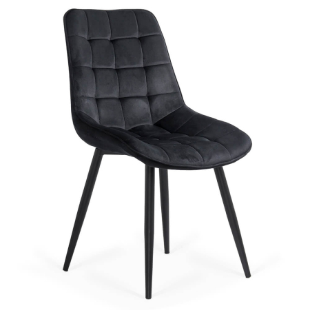 Scaune de dining - Scaun dining Elena, negru, catifea
