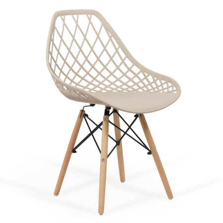 Scaune de bucatarie - Scaun dining Evelyn, bej, plastic