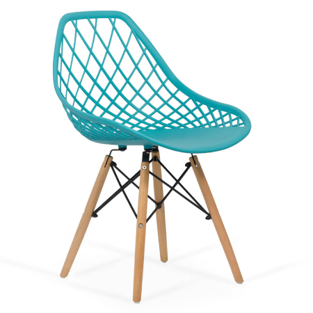 Scaune de bucatarie - Scaun dining Evelyn, turcoaz, plastic