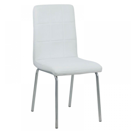 Scaune de bucatarie - Scaun dining Hera, alb, piele ecologica
