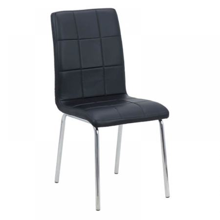 Scaune de bucatarie - Scaun dining Hera, negru, piele ecologica