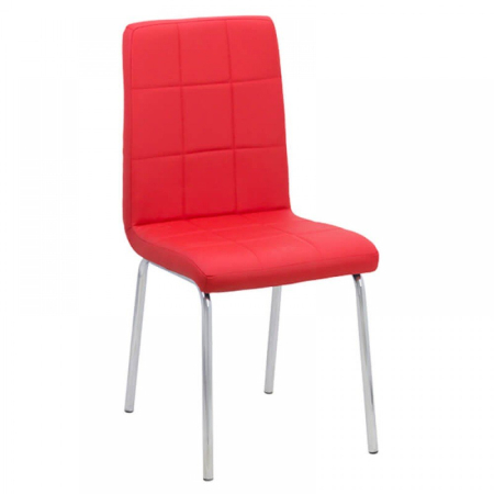 Scaune de bucatarie - Scaun dining Hera, rosu, piele ecologica