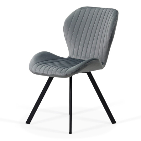 Scaun dining Iris, gri, catifea [1]