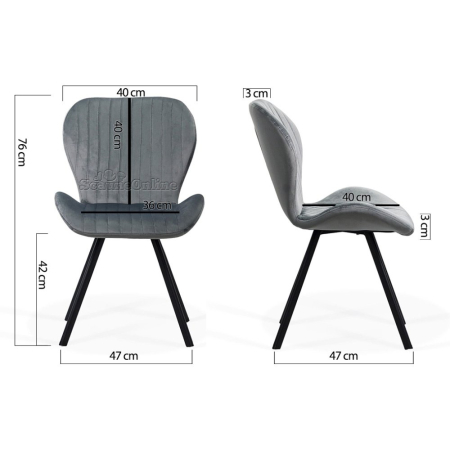 Scaun dining Iris, turcoaz, catifea [2]