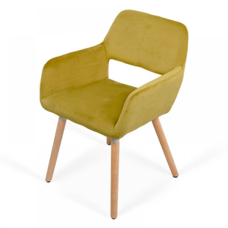 Scaun dining Iunia 184, galben, catifea [1]
