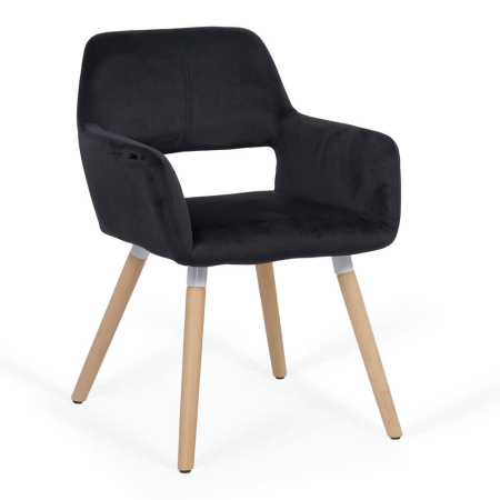Scaun dining Iunia 184, negru, catifea [0]