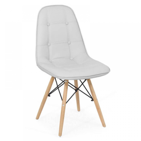 Scaune de bucatarie - Scaun dining Juno 192, alb, piele ecologica
