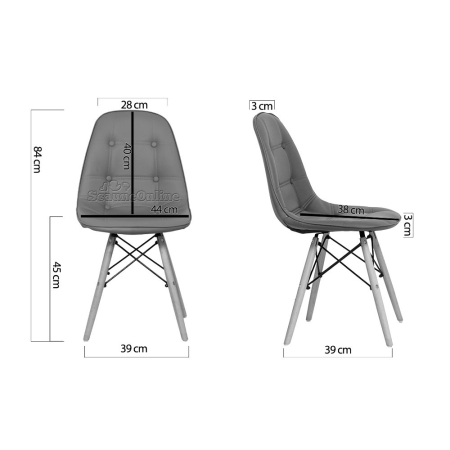 Scaun dining Juno 192, alb, piele ecologica [2]