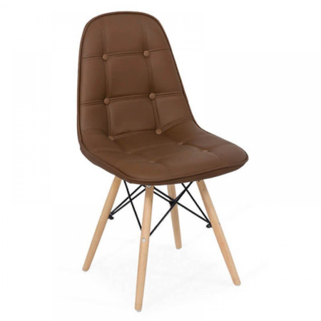 Scaune de bucatarie - Scaun dining Juno 192, maro, piele ecologica