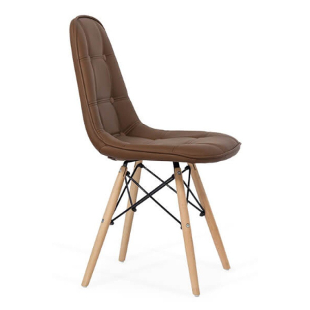 Scaun dining Juno 192, maro, piele ecologica [2]