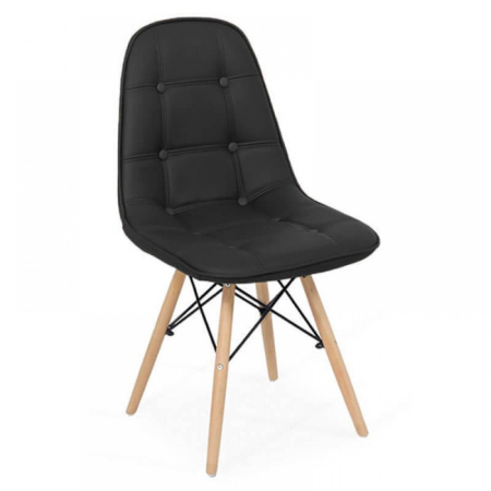 Scaun dining Juno 192, negru, piele ecologica [0]