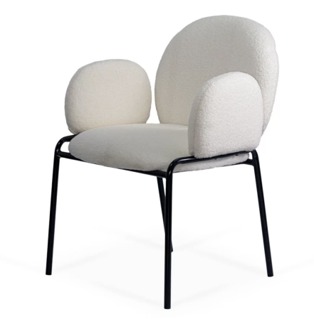 Scaun dining Juno, crem, boucle [2]