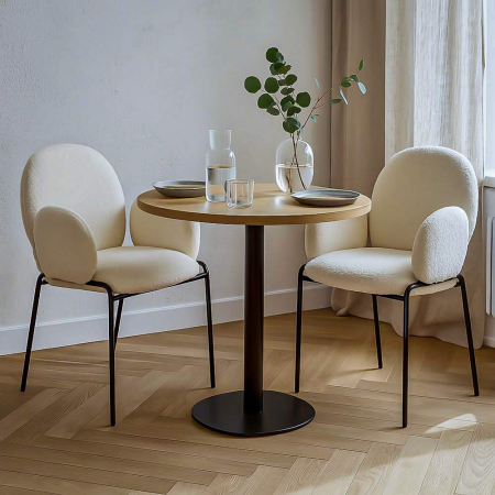 Scaun dining Juno, crem, boucle [6]