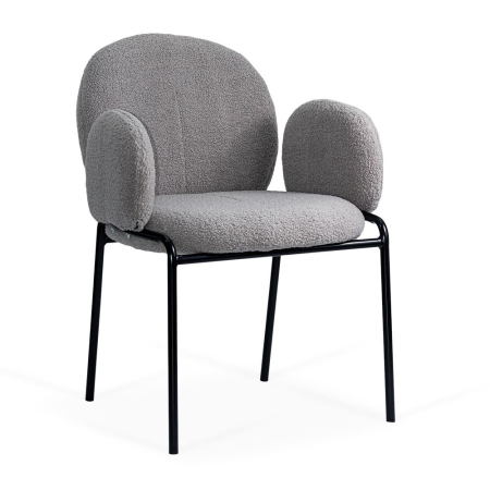 Scaune de dining - Scaun dining Juno, gri, boucle