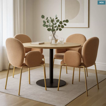 Scaun dining Kora, bej, boucle [4]
