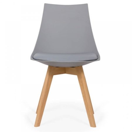 Scaun dining Luna, gri, piele ecologica [2]