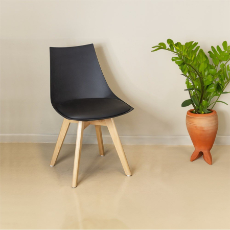 Scaun dining Luna, negru, piele ecologica [1]