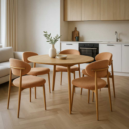 Scaun dining Lyra, bej, boucle [1]
