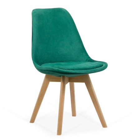 Scaune de dining - Scaun dining Maya, verde, catifea