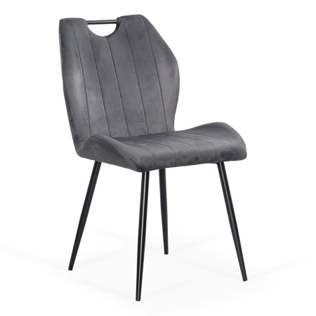 Scaune de dining - Scaun dining Mira, gri, catifea
