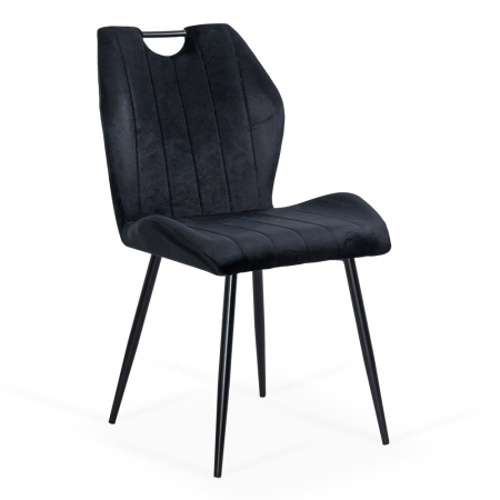 Scaune de dining - Scaun dining Mira, negru, catifea